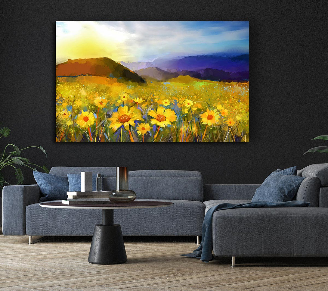 Picture of Yellow Mountain Sunrise Canvas Print Wall Art