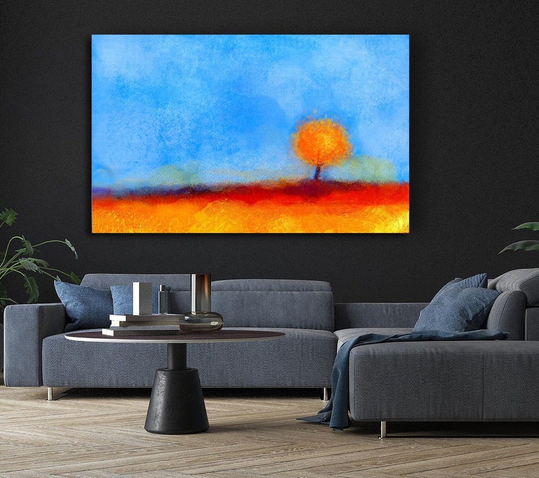 Picture of Lonesome Orange Tree Canvas Print Wall Art