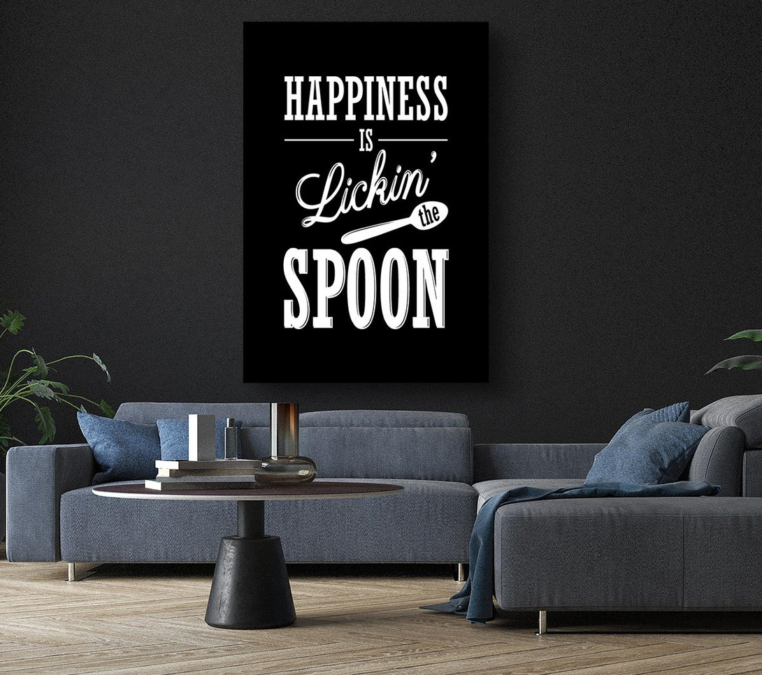 Picture of Happiness Is Lickin The Spoon Canvas Print Wall Art