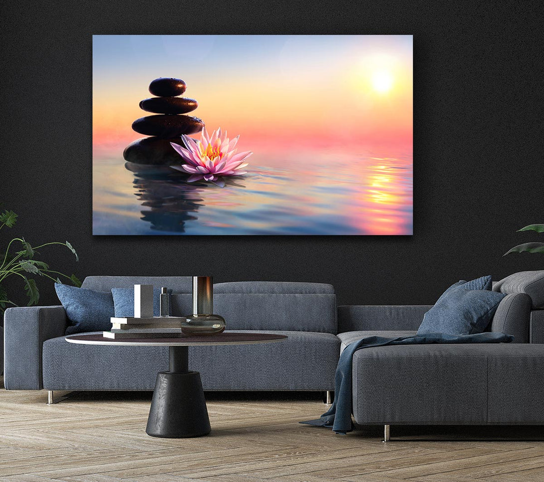 Picture of Zen Stones Lilly Canvas Print Wall Art