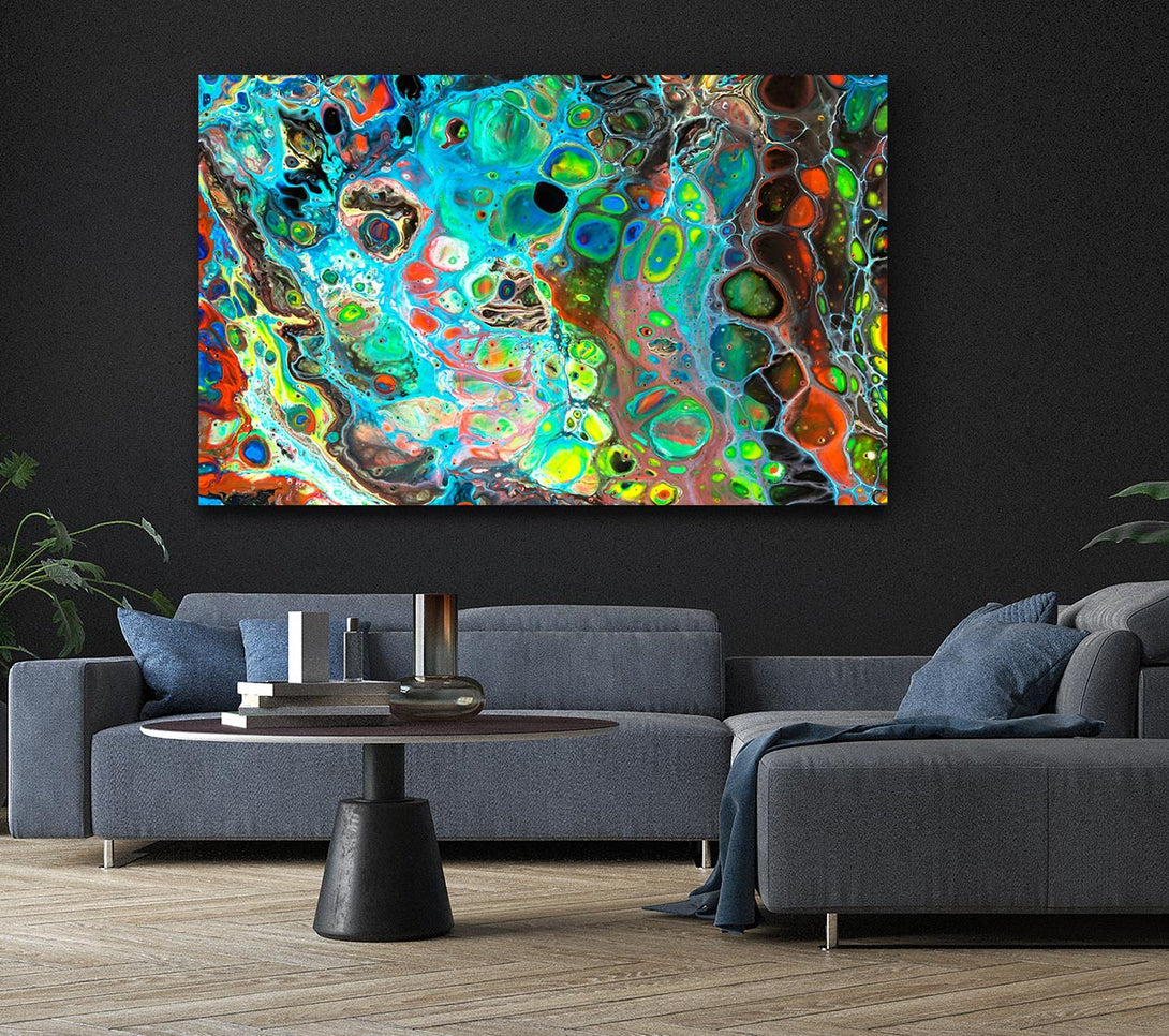 Picture of Neon Splash oil paints Canvas Print Wall Art