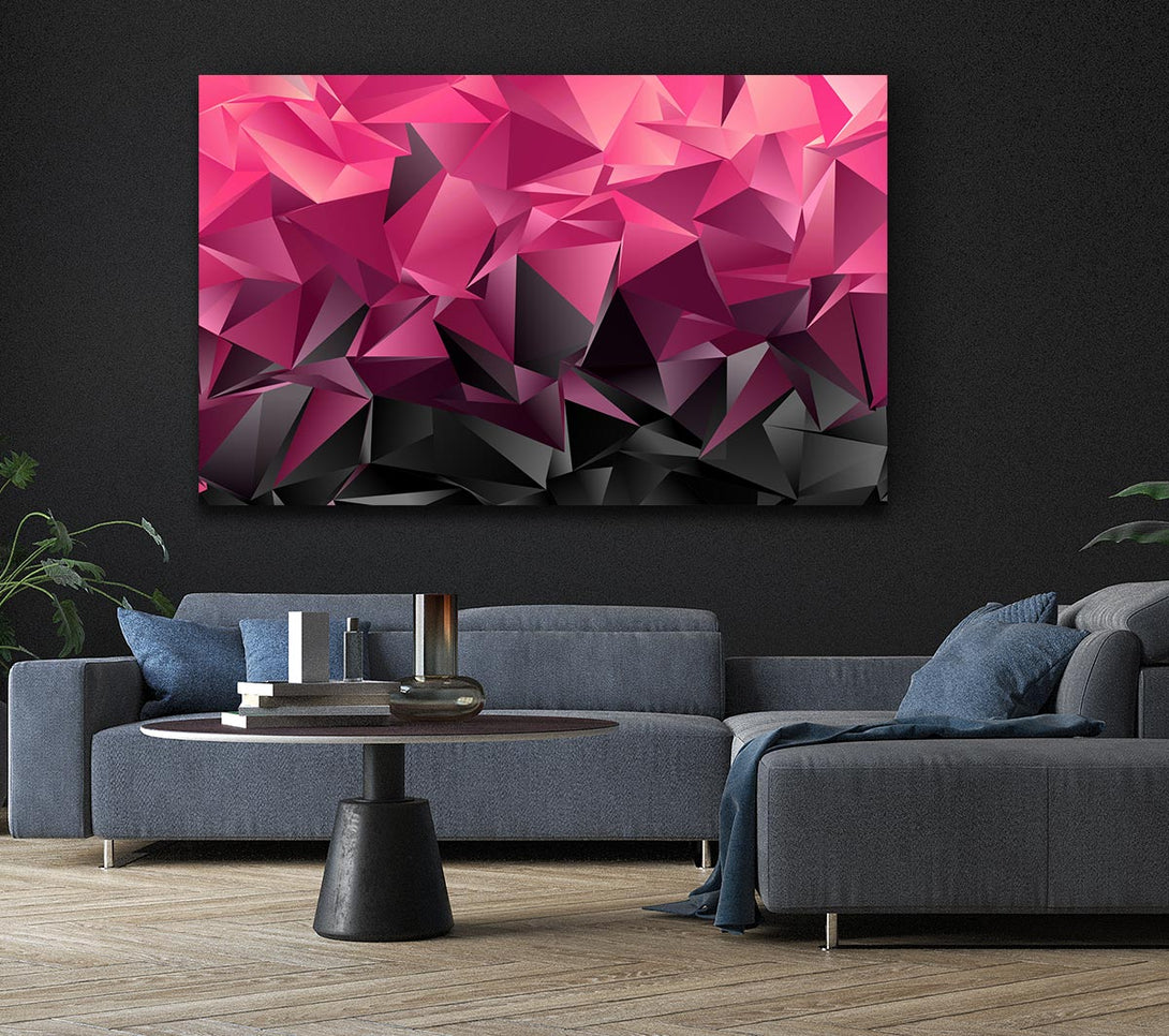 Picture of Pink and grey Diagonals Canvas Print Wall Art