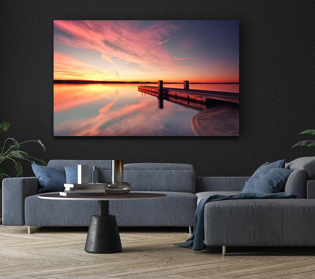 Picture of Sunset off the jeti Canvas Print Wall Art