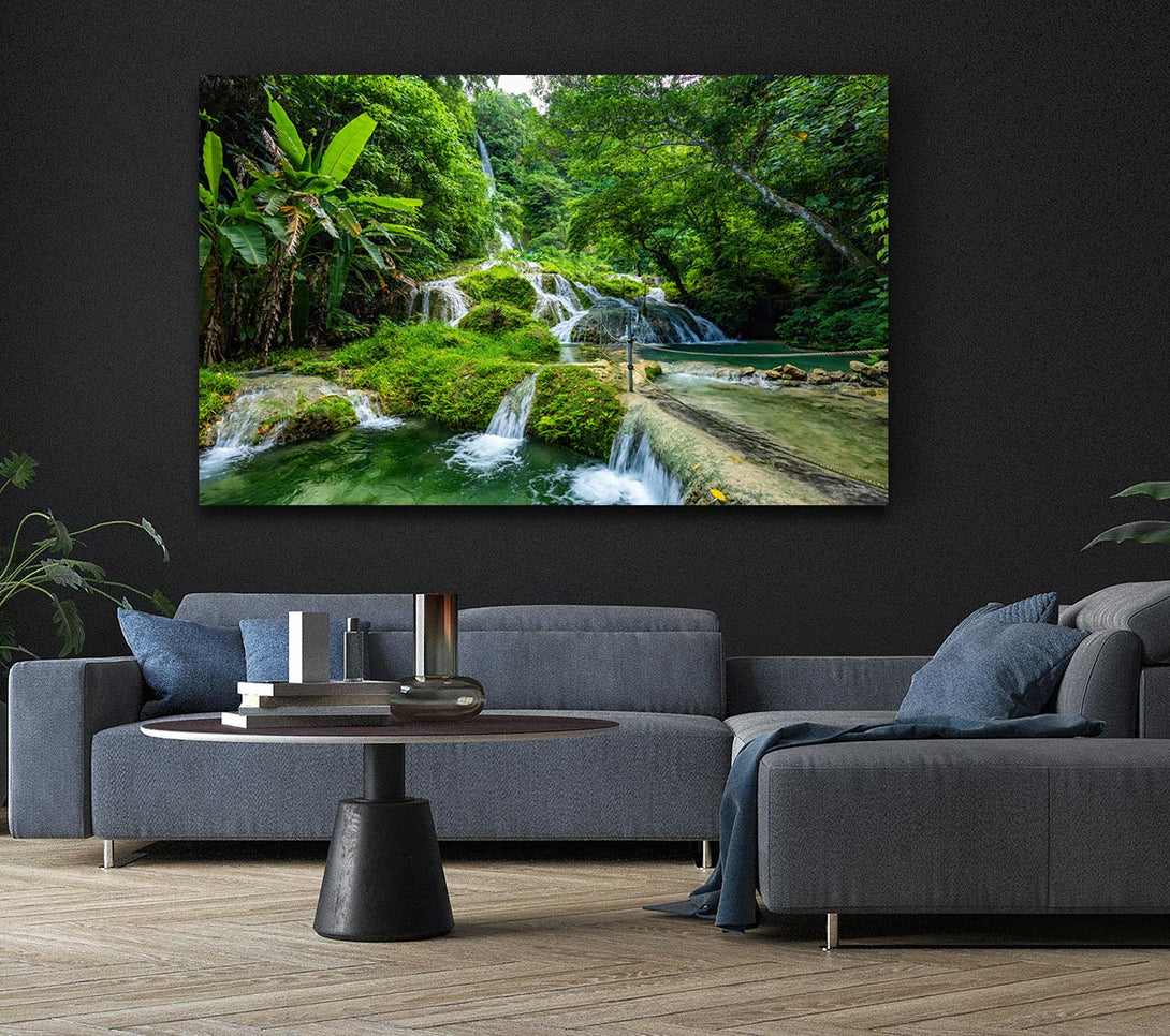 Picture of Green paradise mountain jungle Canvas Print Wall Art