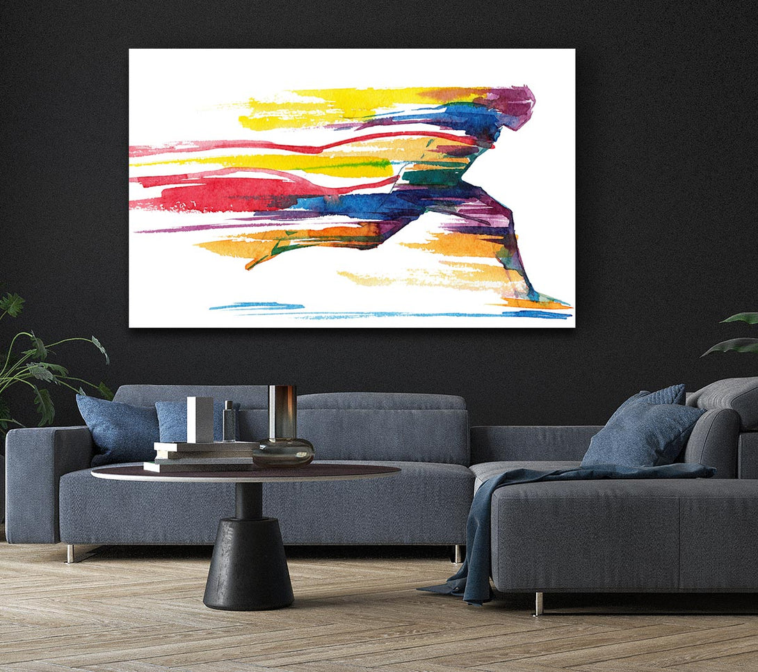 Picture of Running Water Colour Canvas Print Wall Art