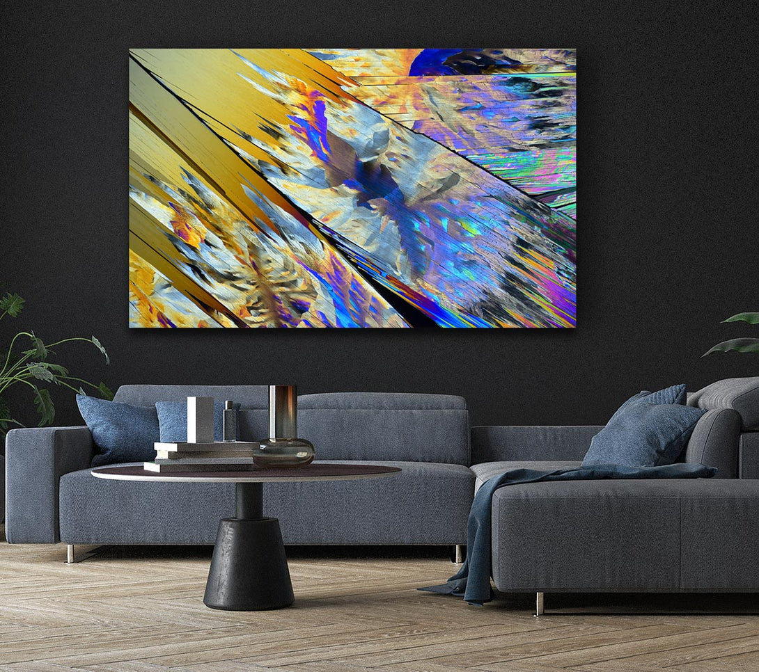 Picture of Neon Burnt Fractured colours Canvas Print Wall Art