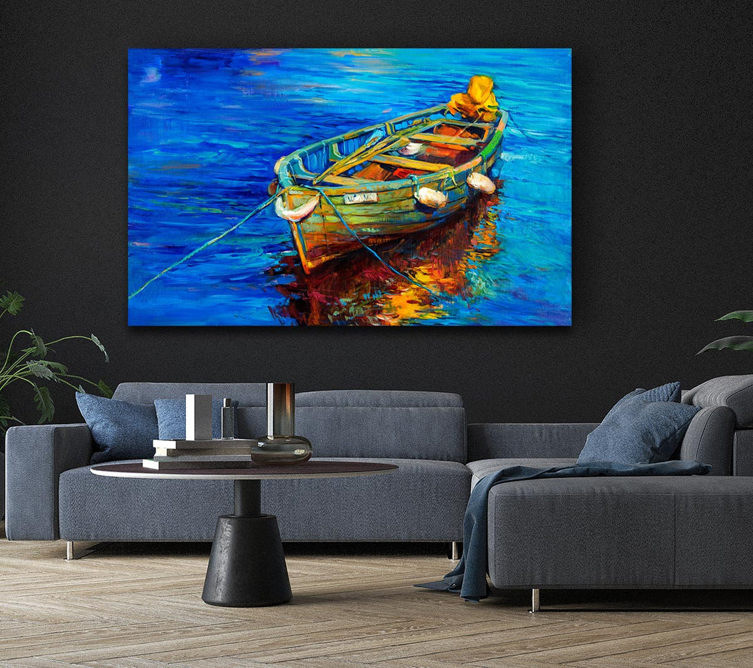 Picture of Fishing boat illiustration Canvas Print Wall Art