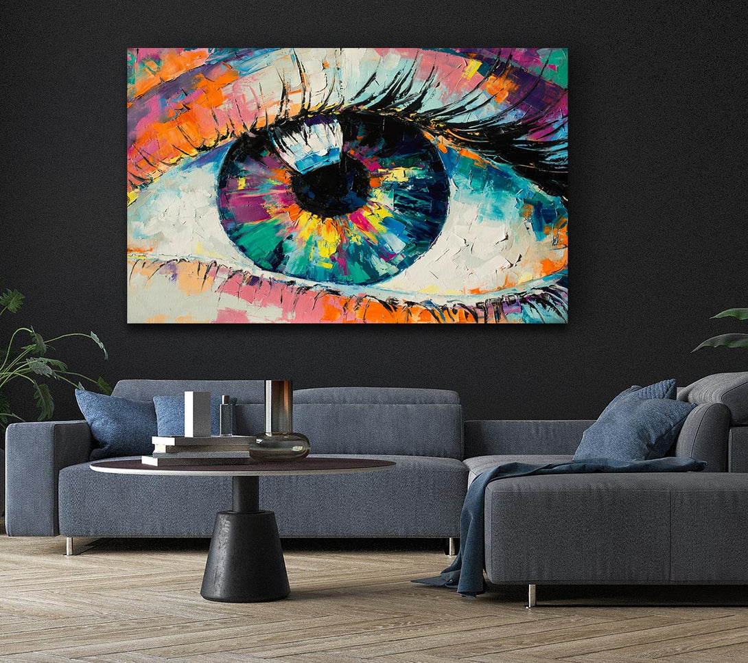 Picture of Detailed eye up close acrylic paints Canvas Print Wall Art