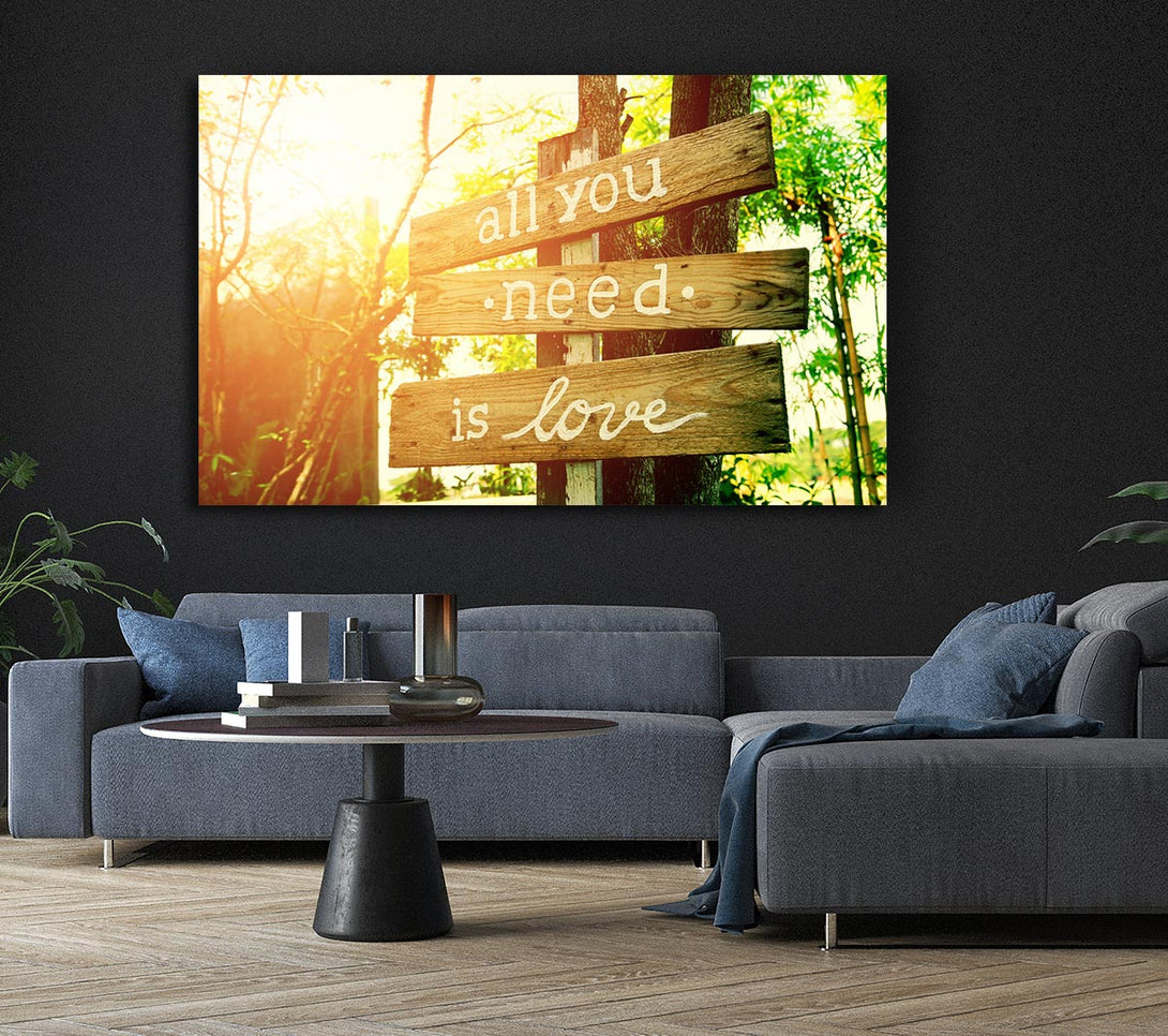 Picture of All You Need Is Love Canvas Print Wall Art