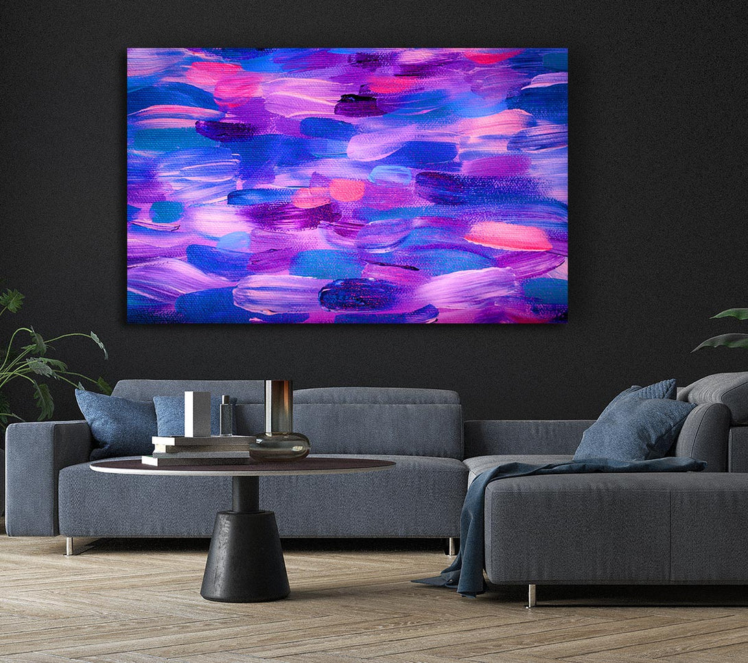 Picture of Purple And Lilac Brush Strokes Canvas Print Wall Art