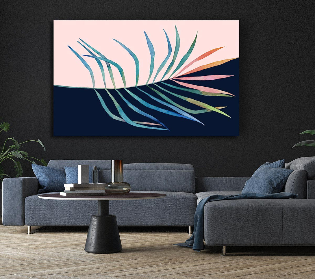 Picture of Palm Leaf Mid Century Canvas Print Wall Art