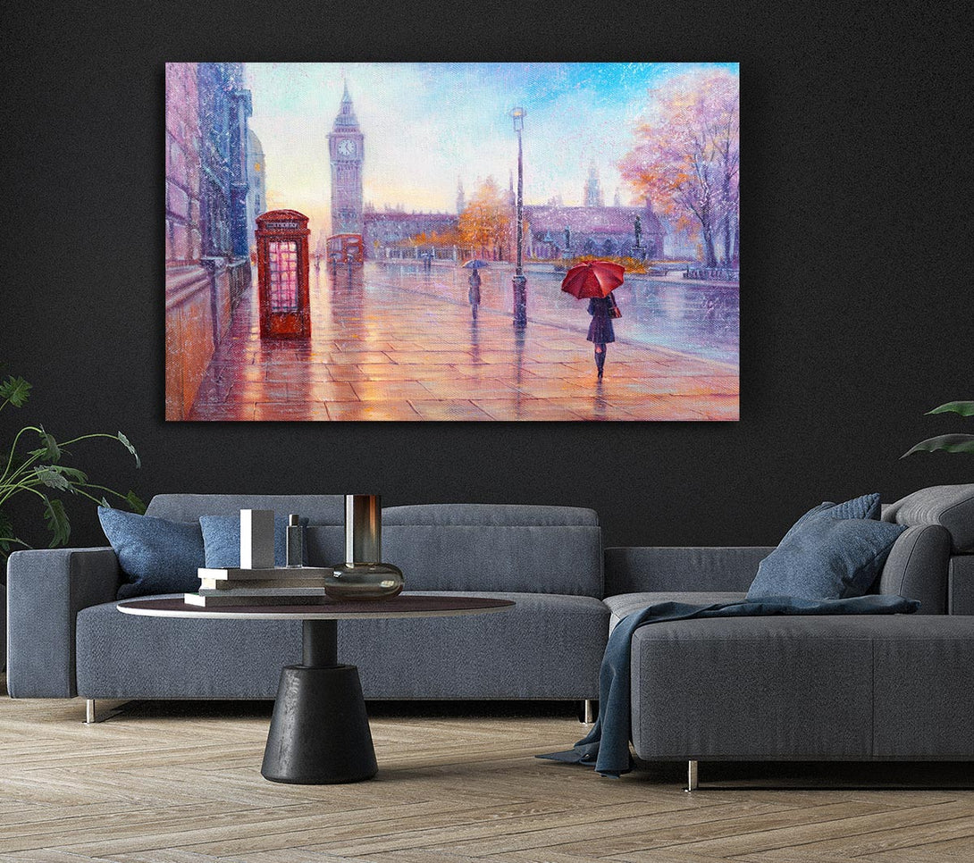 Picture of Walking In London Calm Canvas Print Wall Art