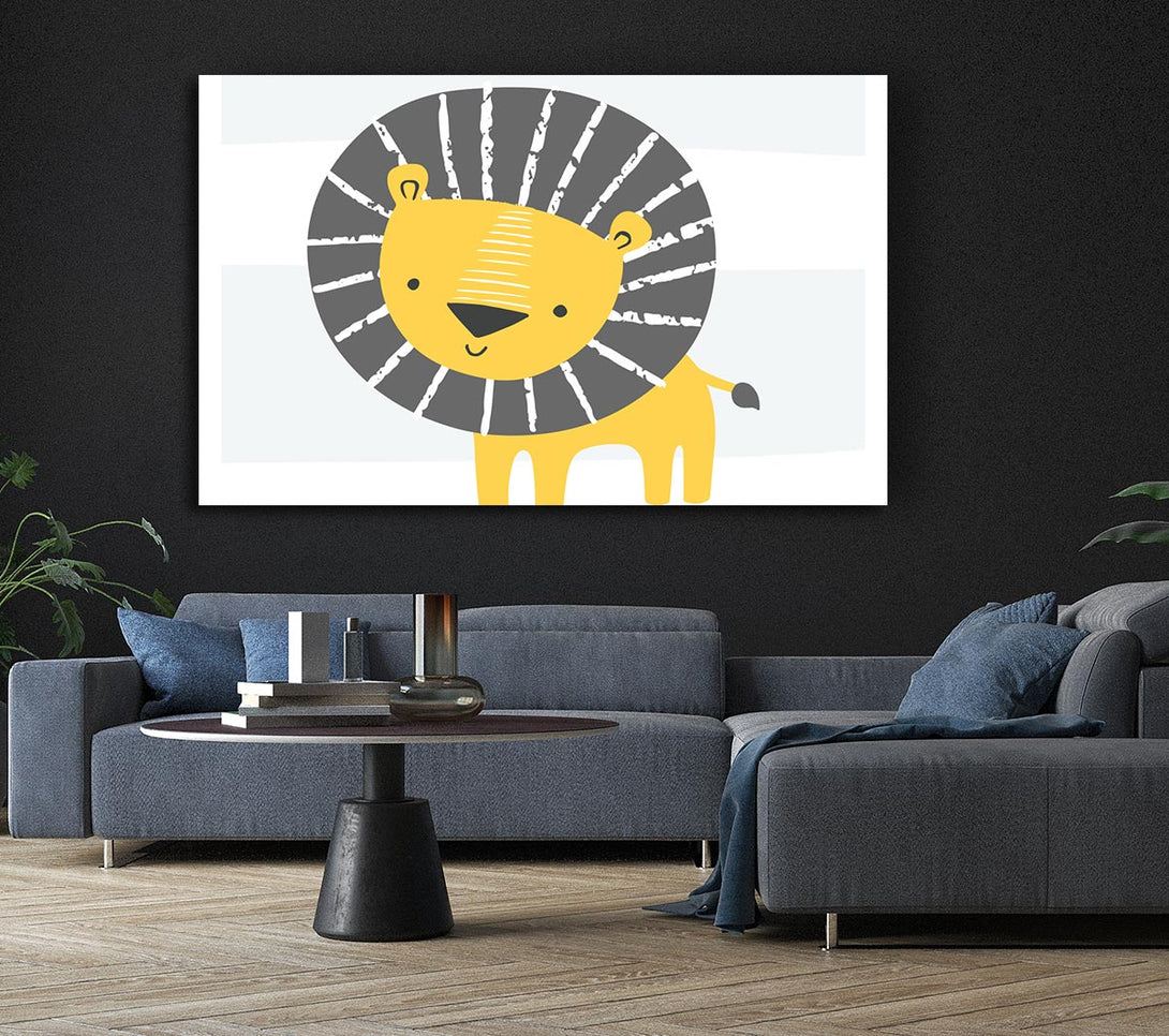 Picture of Lion In Stripes Canvas Print Wall Art