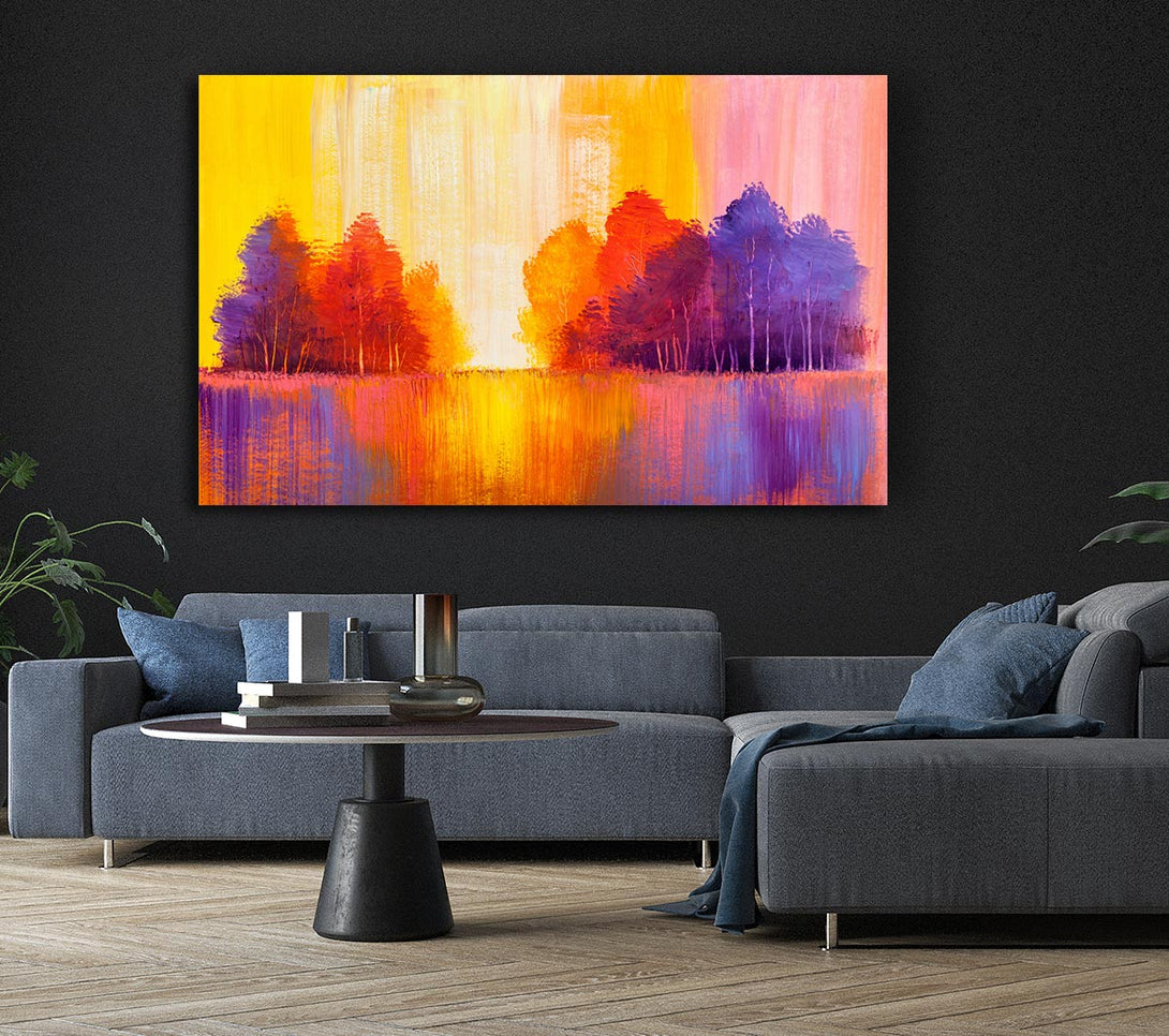 Picture of Streams Of Colour Forest Canvas Print Wall Art