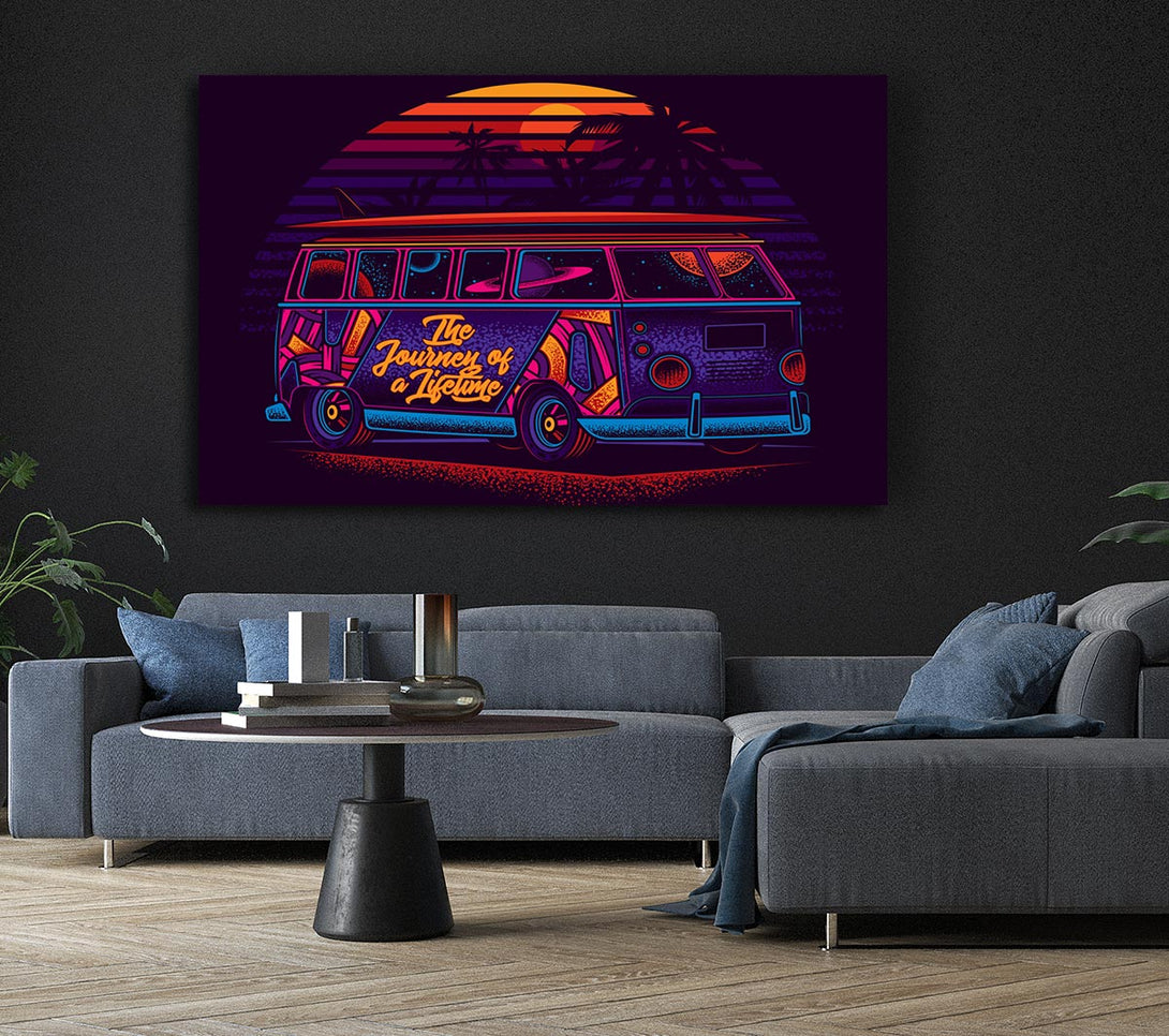 Picture of Vw Camper Surfs Up Canvas Print Wall Art