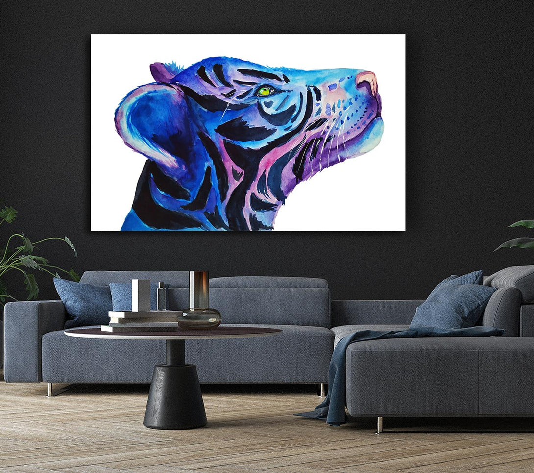 Picture of Stunning Tiger Cub Blues Canvas Print Wall Art