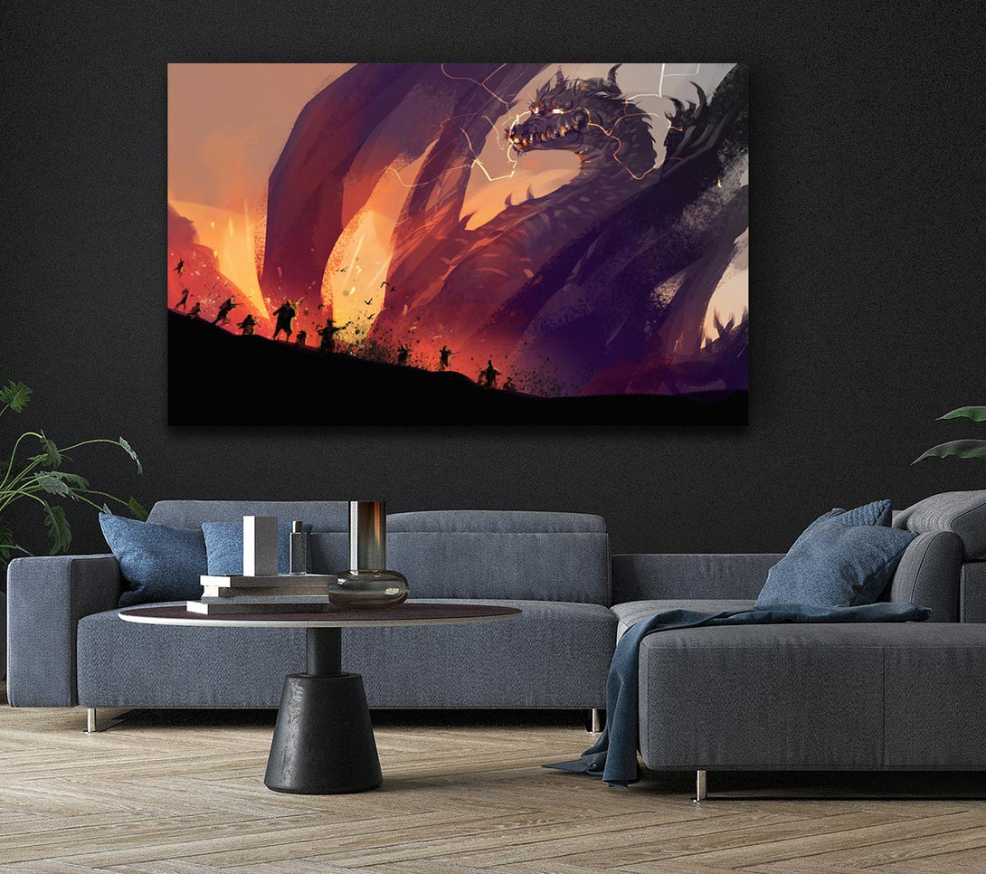 Picture of When The Dragon Attacks Canvas Print Wall Art