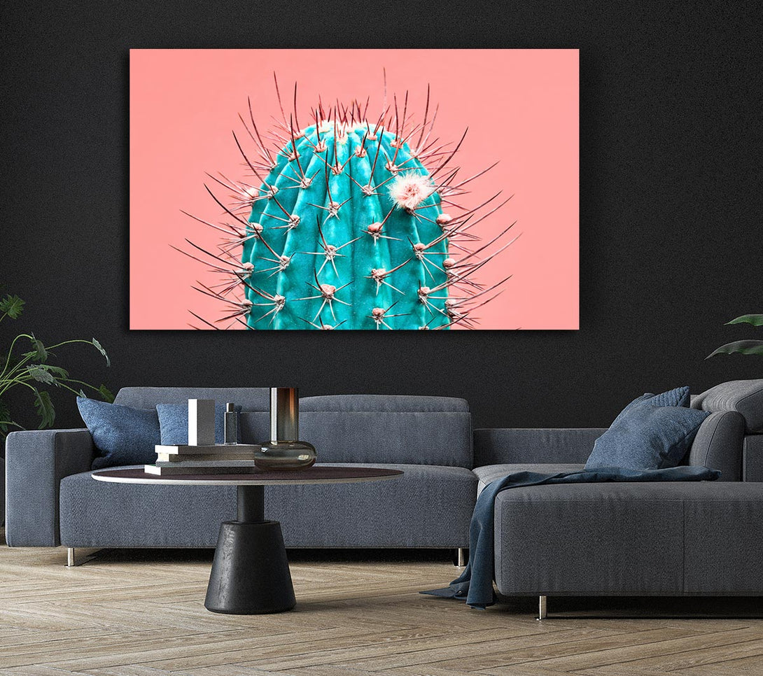 Picture of Teal Cactus Canvas Print Wall Art