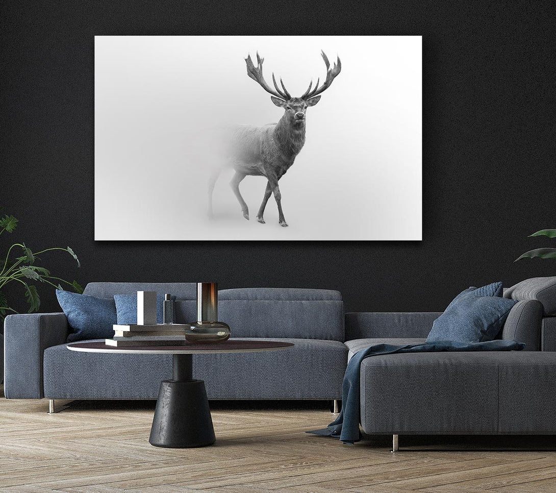 Picture of Stag In The Mist Canvas Print Wall Art