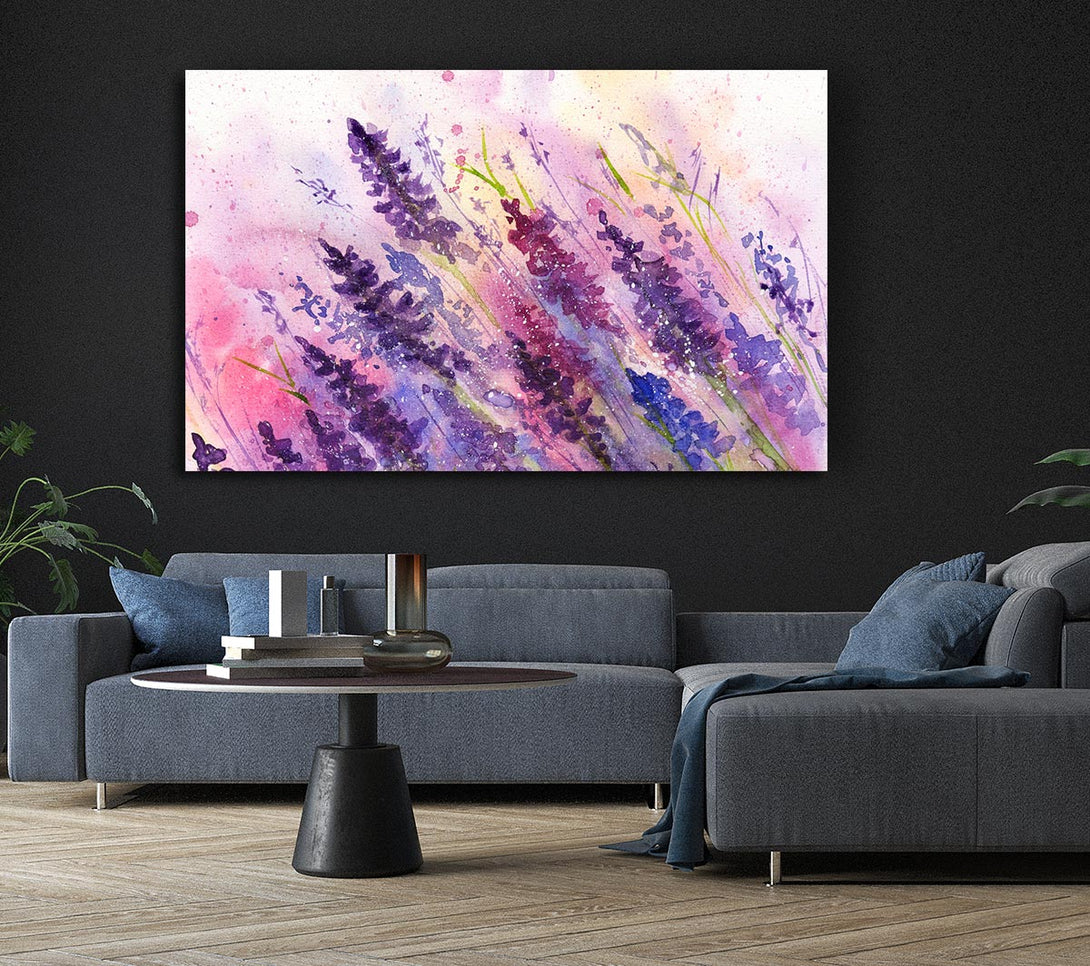 Picture of Lavender Colour Splash Canvas Print Wall Art