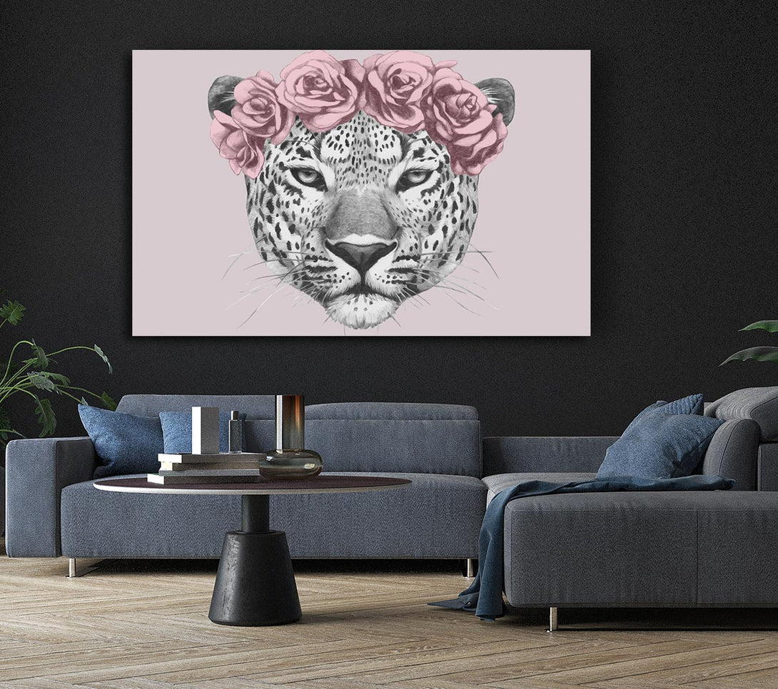 Picture of The Rose Head Leopard Canvas Print Wall Art