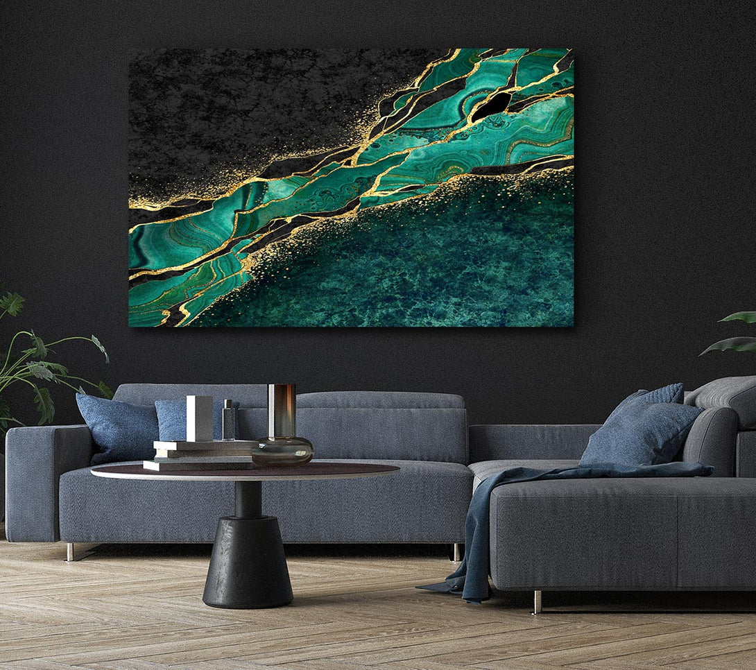 Picture of The Green And Gold Textures Canvas Print Wall Art