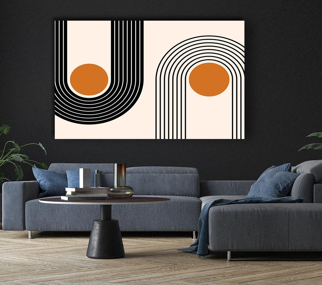 Picture of Curved Lines Round The Sun Canvas Print Wall Art