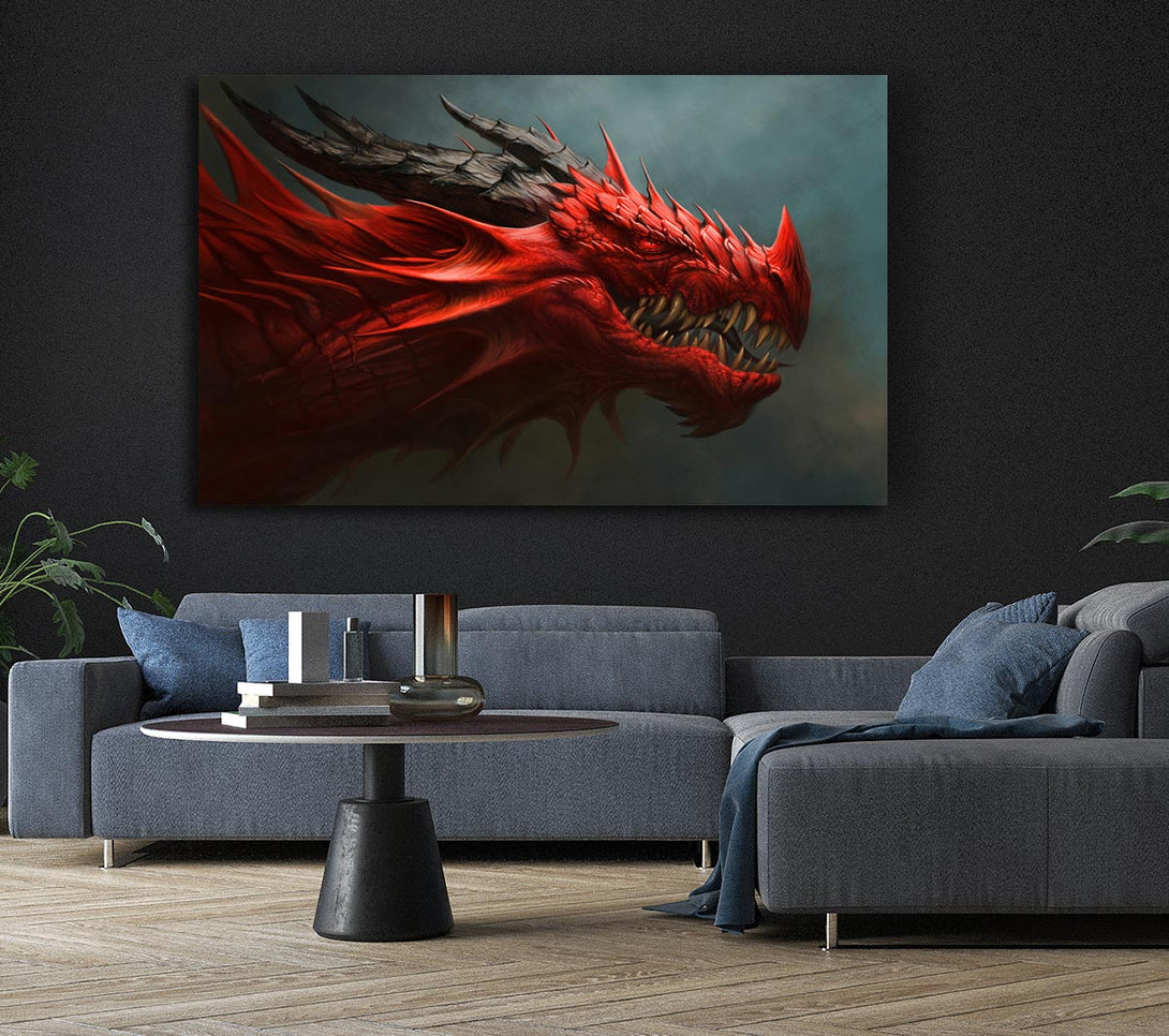 Picture of Red Nasty Dragon Canvas Print Wall Art