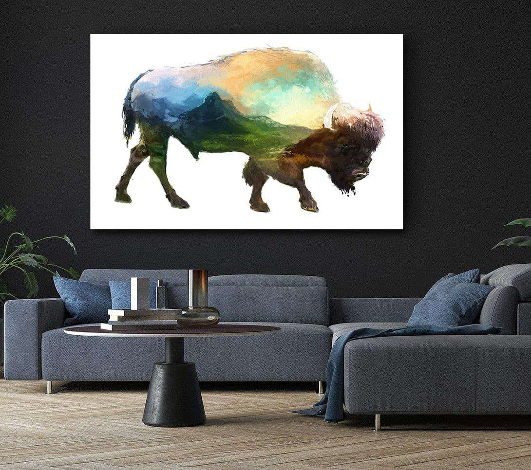 Picture of The Bison Of The Universe Canvas Print Wall Art