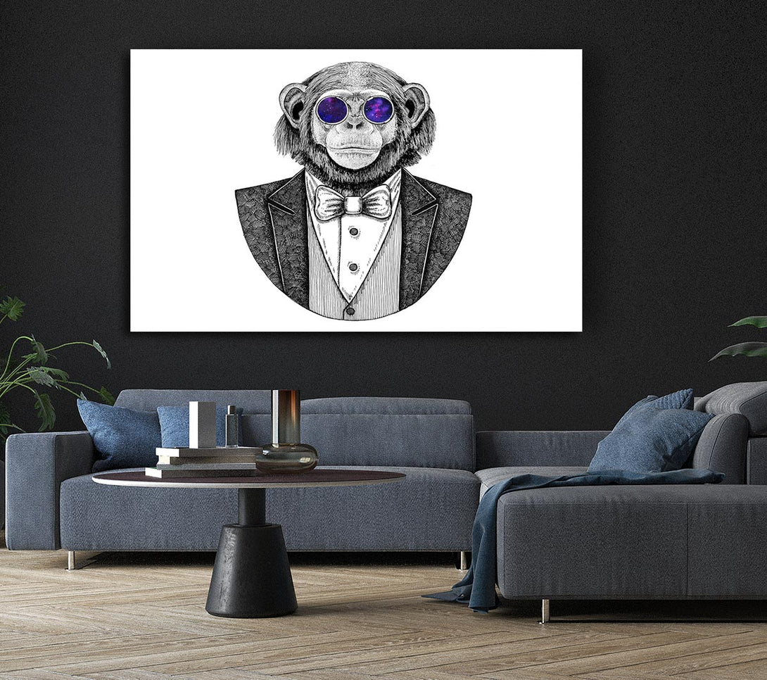 Picture of Glasses Chimpanzee Canvas Print Wall Art