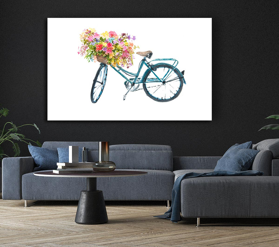 Picture of Flowers On A Bike Canvas Print Wall Art