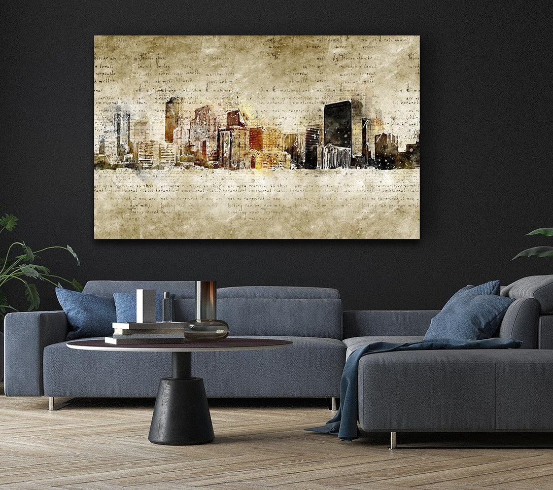 Picture of Manuscript Brooklyn Canvas Print Wall Art