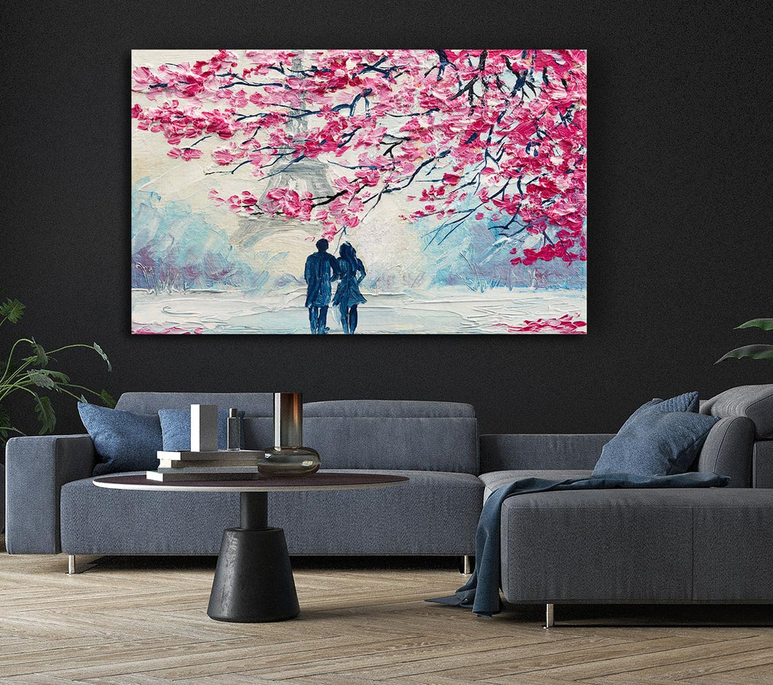 Picture of Walk Through Paris Blossom Canvas Print Wall Art