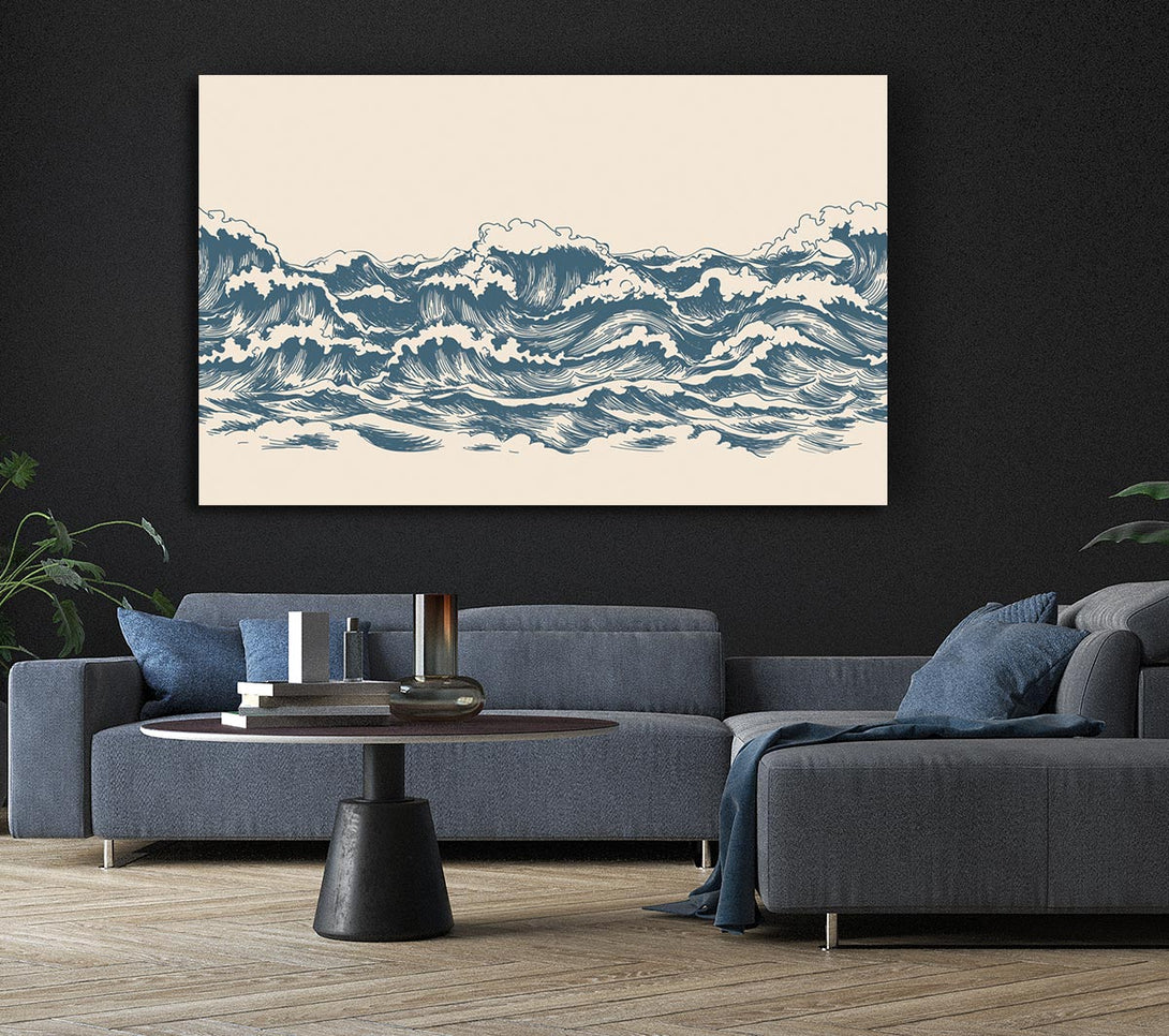 Picture of Rippled Ocean Crash Canvas Print Wall Art