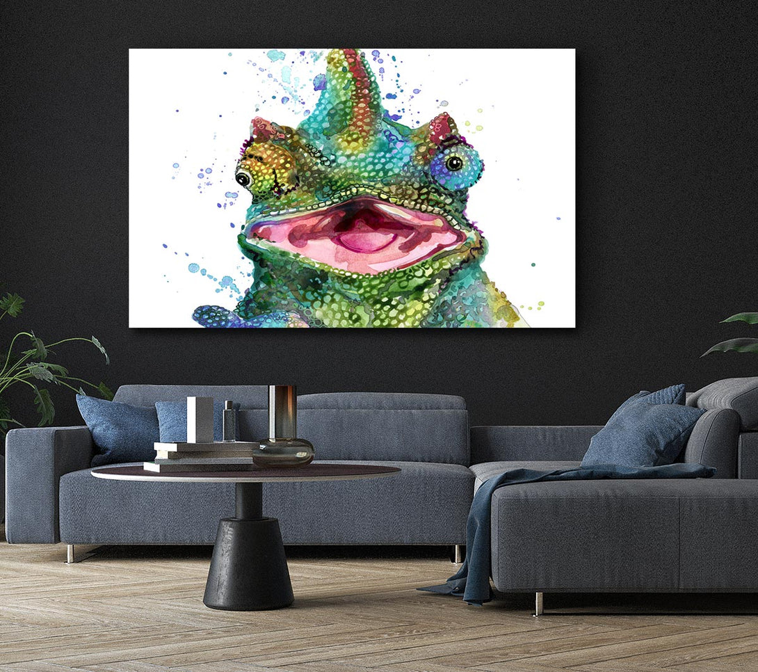 Picture of Chameleon Paint Splat Canvas Print Wall Art