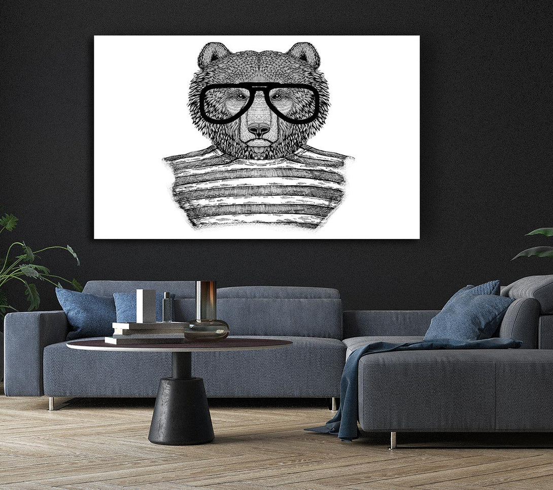 Picture of The Bear With Glasses Canvas Print Wall Art