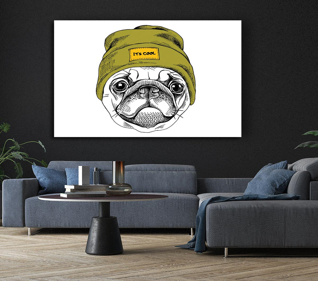 Picture of Pug Life Beanie Canvas Print Wall Art