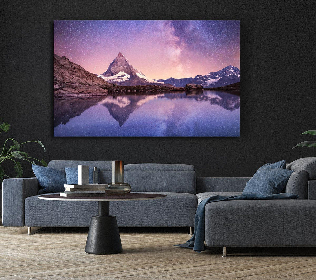 Picture of Mountains On The River Reflections Star Canvas Print Wall Art