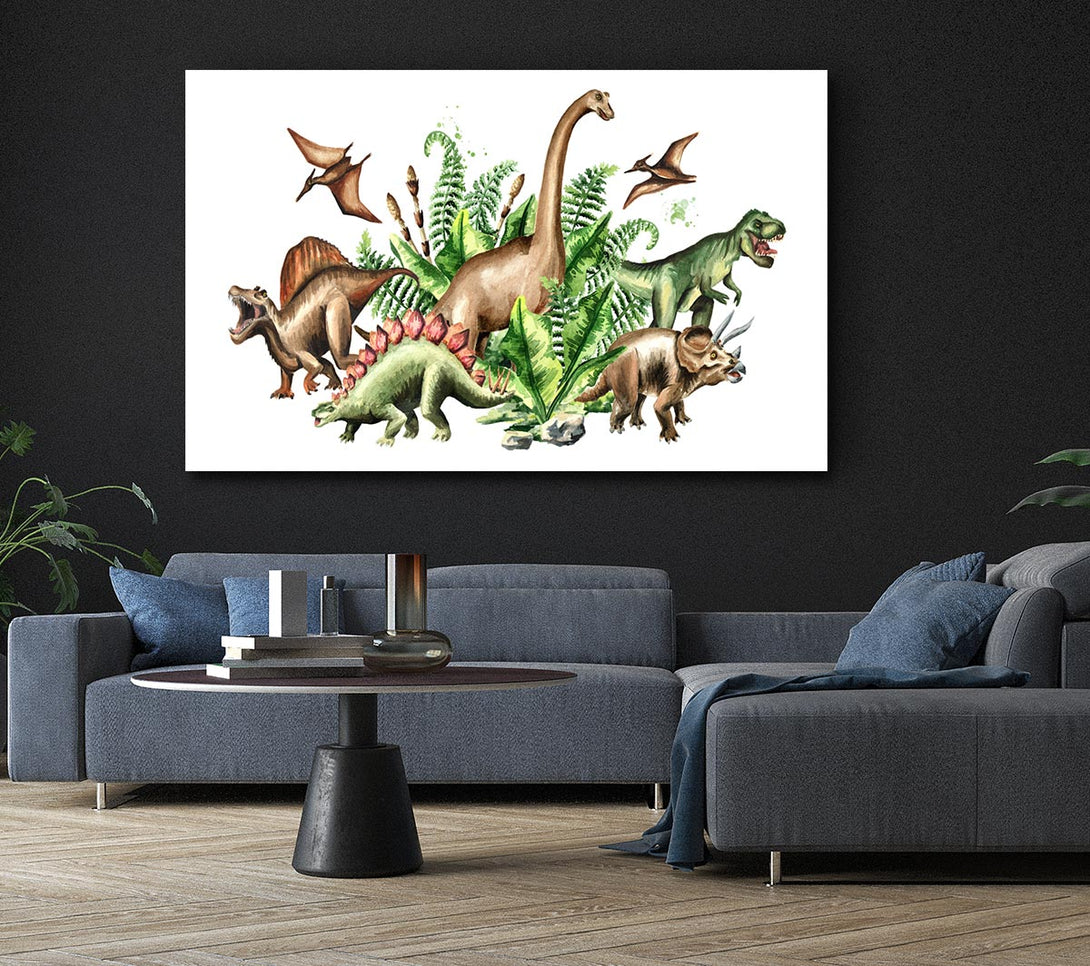 Picture of Dinosaur Crew Canvas Print Wall Art