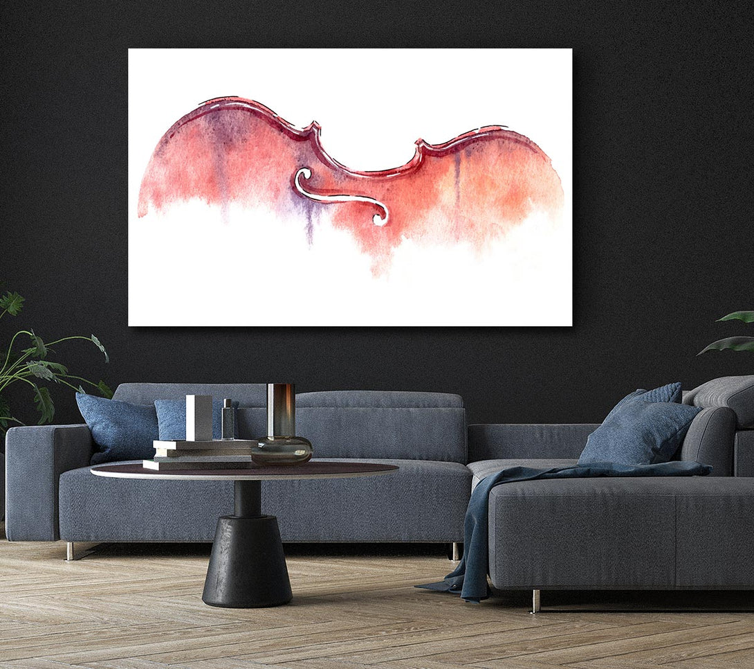 Picture of Violin Half Art Canvas Print Wall Art