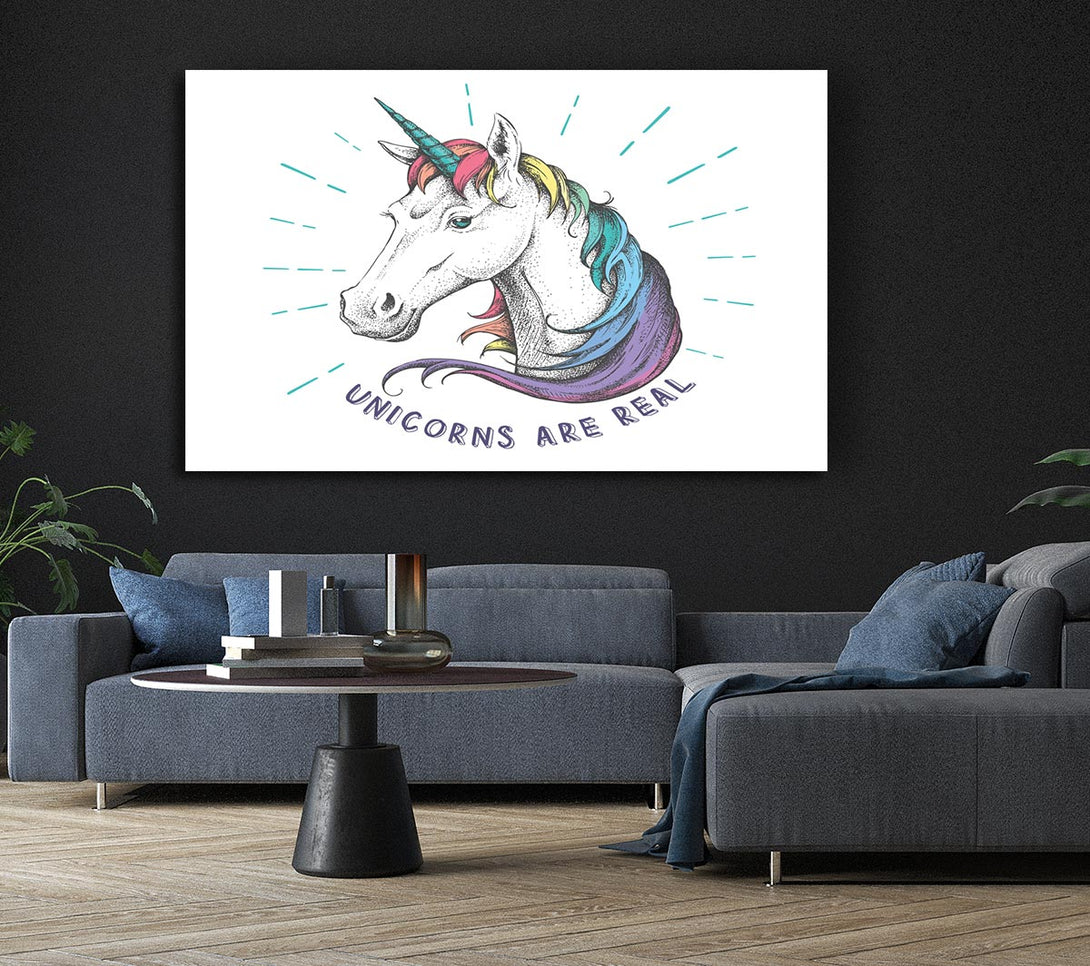 Picture of Unicorns Are Real Canvas Print Wall Art