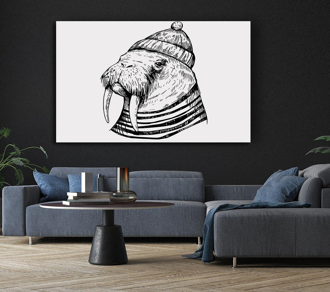 Picture of Hipster Walrus Canvas Print Wall Art