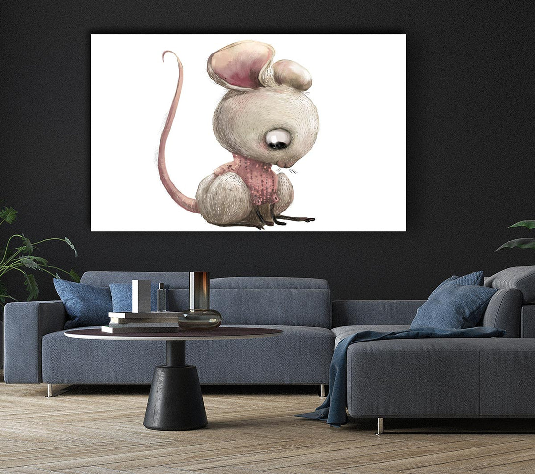 Picture of The Little Mouse Crouching Canvas Print Wall Art