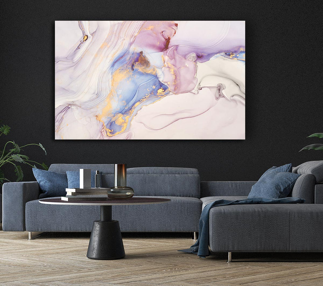 Picture of Lilac And Blue Marble Pattern Canvas Print Wall Art