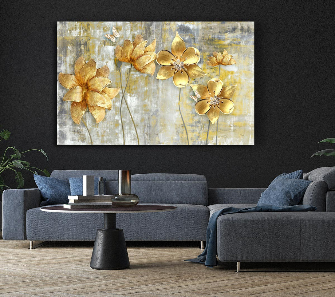 Picture of Yellow Flowers Beauty Canvas Print Wall Art