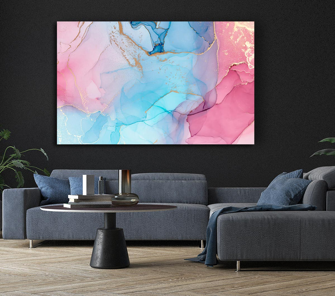 Picture of Pink And Blue Fusion Glitter Canvas Print Wall Art