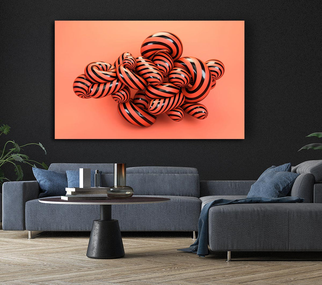 Picture of Twisty Stripey Mess Canvas Print Wall Art