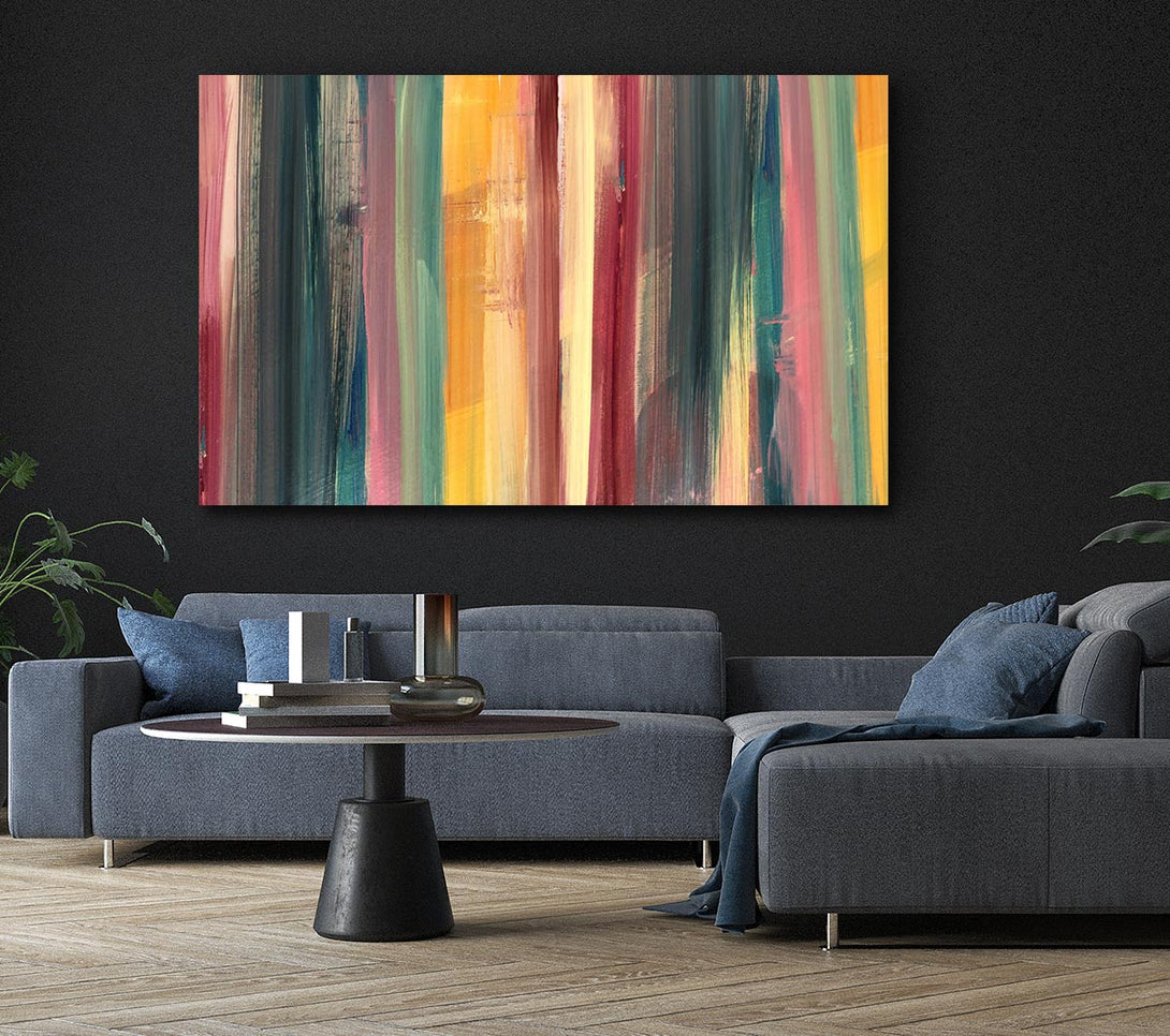 Picture of Vertical Colour Drop Lines Canvas Print Wall Art