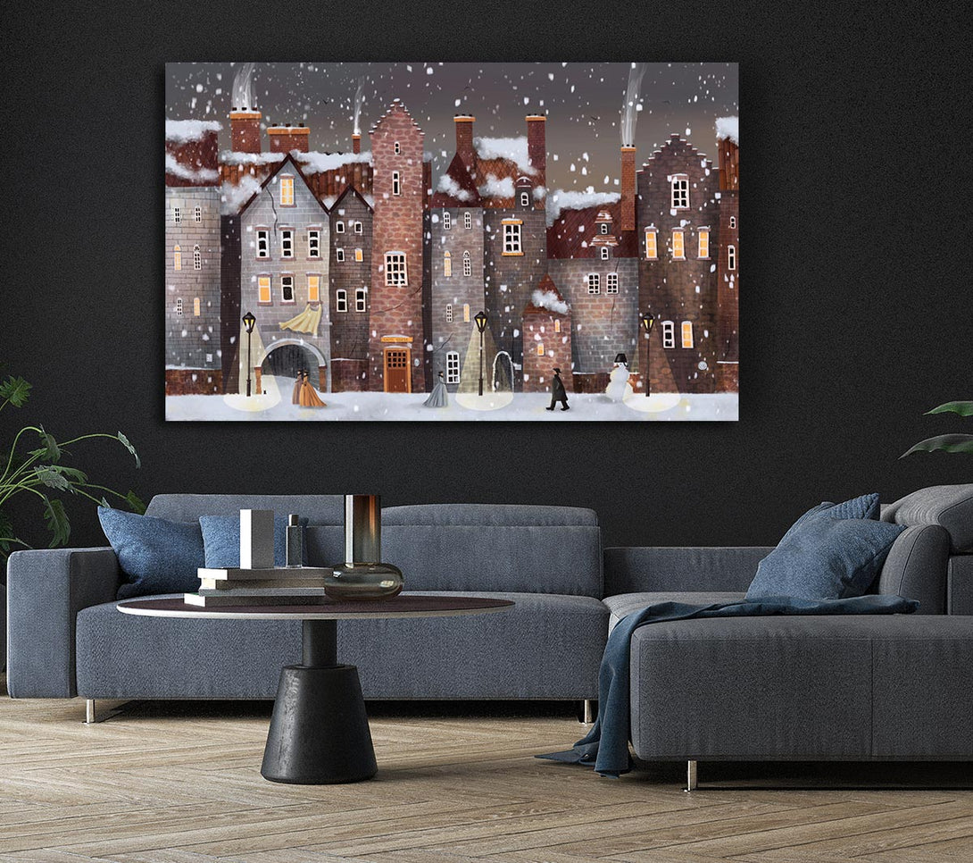 Picture of The Snowy Streets Canvas Print Wall Art