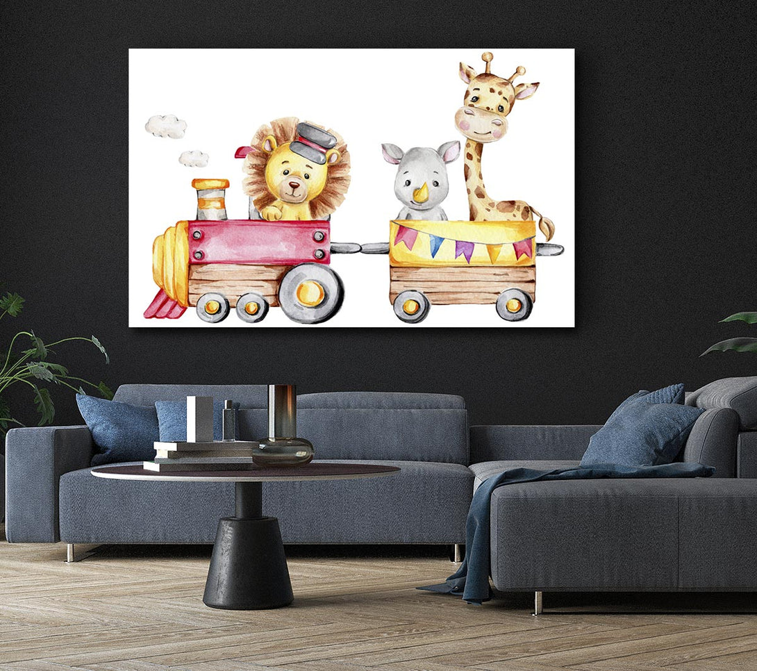 Picture of The Animal Train Canvas Print Wall Art